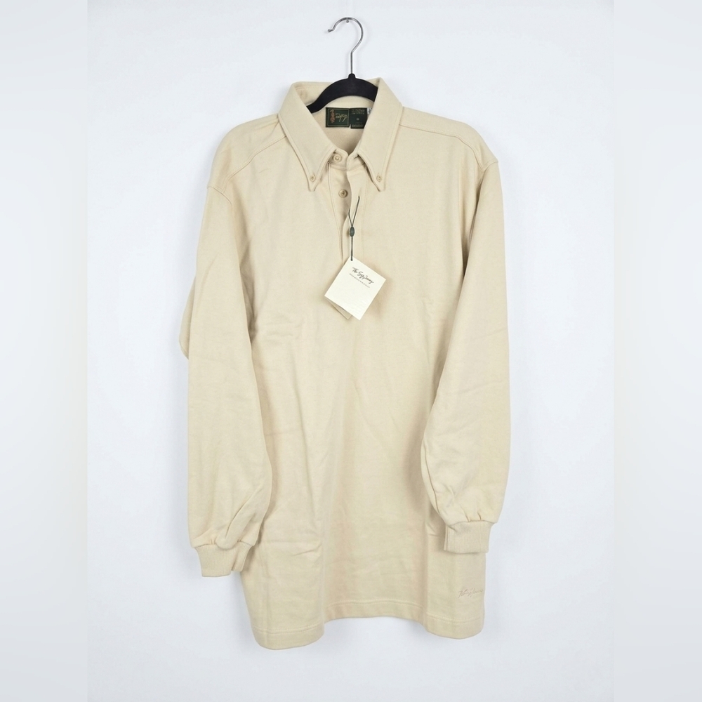 Bobby Jones Men's Cream Colored Long Sleeve Golf Polo Size Large New With Tags